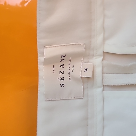 Sezane mid-high waist wool chuck trousers ecru - Picture 3 of 16